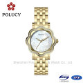 Montre à Quartz en acier inoxydable Watch taille libre bracelet montre Lady robe strass